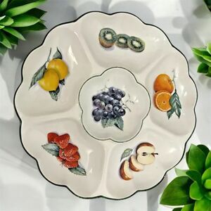 Vintage Royal Worcester Bone China Large 6 Section  Hors d'oeuvres Dish